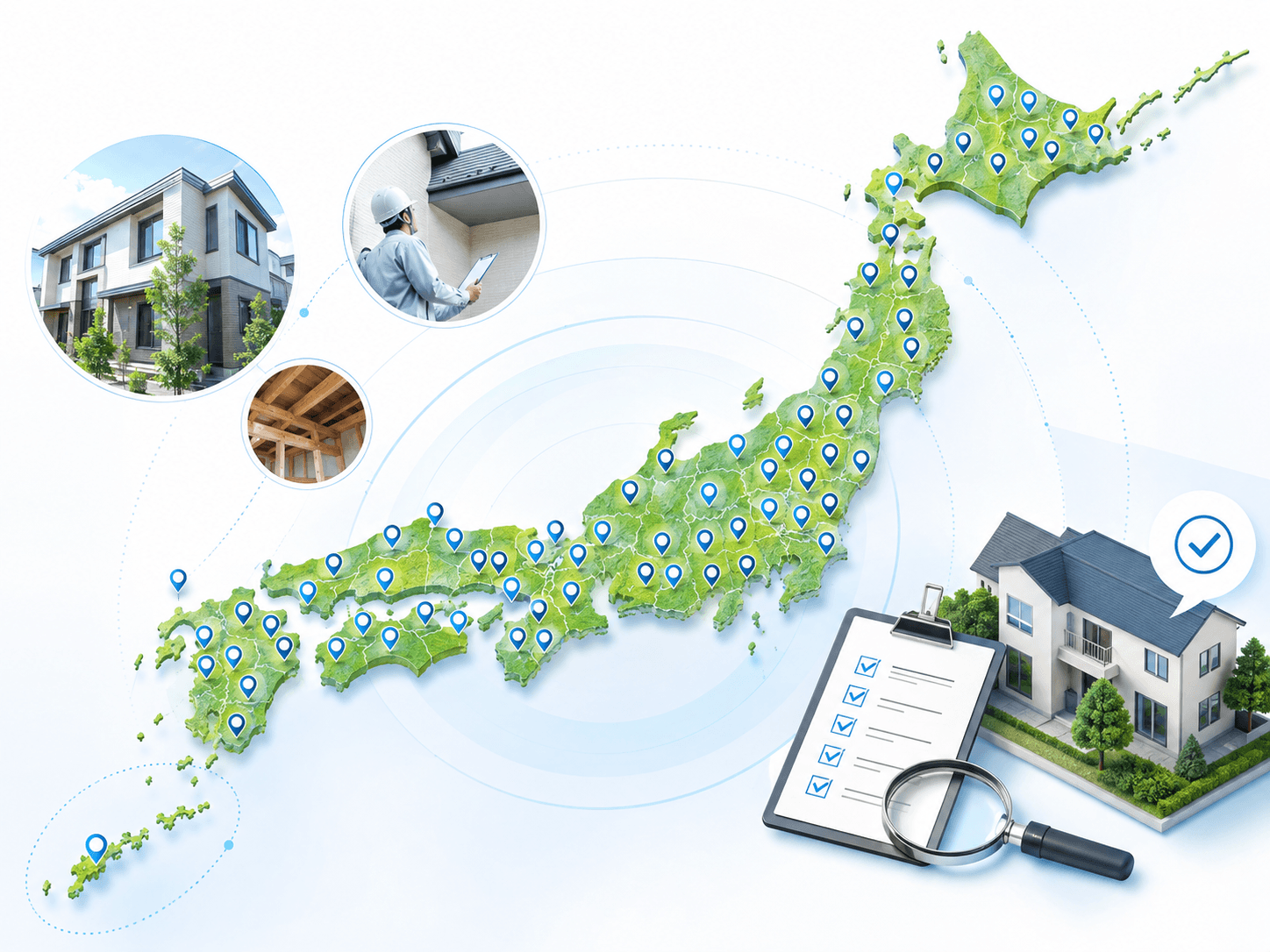 豊富な住宅検査実績と対応エリア